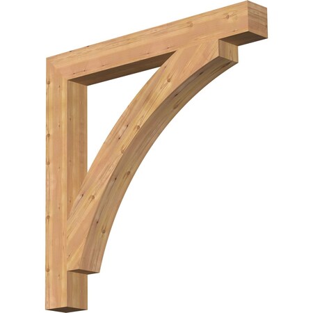 Ekena Millwork Thorton Block Smooth Bracket, Western Red Cedar, 5 1/2"W x 48"D x 48"H BKT06X48X48THR05SWR